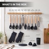 image:imageOVENTE Silicone Cooking Utensils Set 17pcs Heat Resistant Grey SPS17GBlack