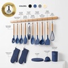 image:imageOVENTE Silicone Cooking Utensils Set 17pcs Heat Resistant Grey SPS17GBlue