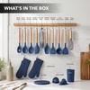 image:imageOVENTE Silicone Cooking Utensils Set 17pcs Heat Resistant Grey SPS17GBlue