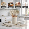 image:imageOVENTE Silicone Cooking Utensils Set 17pcs Heat Resistant Grey SPS17GCream