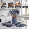 image:imageOVENTE Silicone Cooking Utensils Set 17pcs Heat Resistant Grey SPS17GGray