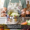 image:imageOVENTE Stainless Steel Mixing Bowl Set of 3 with Lids Silver BM46333S5  3  15 Quarts