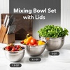 image:imageOVENTE Stainless Steel Mixing Bowl Set of 3 with Lids Silver BM46333S5  35  and 15 Quarts