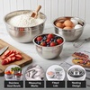 image:imageOVENTE Stainless Steel Mixing Bowl Set of 3 with Lids Silver BM46333S5  35  and 15 Quarts