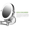 image:imageOvente 75 Lighted Wall Mount Makeup Mirror 1X amp 10X Magnifier Spinning Double Sided Round LED w Dimmer Switch Extend Retractable amp Folding Arm Battery USB Powered Nickel Brushed MLW75BR1X10XPolished Chrome