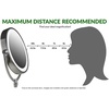 image:imageOvente 75 Lighted Wall Mount Makeup Mirror 1X amp 10X Magnifier Spinning Double Sided Round LED w Dimmer Switch Extend Retractable amp Folding Arm Battery USB Powered Nickel Brushed MLW75BR1X10XPolished Chrome