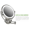 image:imageOvente 75 Lighted Wall Mount Makeup Mirror 1X amp 10X Magnifier Spinning Double Sided Round LED w Dimmer Switch Extend Retractable amp Folding Arm Battery USB Powered Nickel Brushed MLW75BR1X10XNickel Brushed