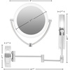 image:imageOvente 75 Lighted Wall Mount Makeup Mirror 1X amp 10X Magnifier Spinning Double Sided Round LED w Dimmer Switch Extend Retractable amp Folding Arm Battery USB Powered Nickel Brushed MLW75BR1X10XAntique Brass