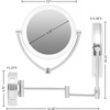 image:imageOvente 75 Lighted Wall Mount Makeup Mirror 1X amp 10X Magnifier Spinning Double Sided Round LED w Dimmer Switch Extend Retractable amp Folding Arm Battery USB Powered Nickel Brushed MLW75BR1X10XNickel Brushed
