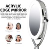 image:imageOvente 75 Lighted Wall Mount Makeup Mirror 1X amp 10X Magnifier Spinning Double Sided Round LED w Dimmer Switch Extend Retractable amp Folding Arm Battery USB Powered Nickel Brushed MLW75BR1X10XPolished Chrome