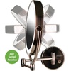image:imageOvente 75 Lighted Wall Mount Makeup Mirror 1X amp 10X Magnifier Spinning Double Sided Round LED w Dimmer Switch Extend Retractable amp Folding Arm Battery USB Powered Nickel Brushed MLW75BR1X10XAntique Brass