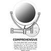 image:imageOvente 75 Lighted Wall Mount Makeup Mirror 1X amp 10X Magnifier Spinning Double Sided Round LED w Dimmer Switch Extend Retractable amp Folding Arm Battery USB Powered Nickel Brushed MLW75BR1X10XPolished Chrome