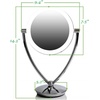 image:imageOvente 8 Lighted Tabletop Makeup Mirror with 1X10X Magnification DoubleSided Magnifying Vanity Mirror Dimmable LED Lights 360 Swivel Design and Dual Power Supply Polished Chrome MLT75CH1X10X