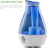 image:imageOvente Humidifier Ultrasonic Quiet Air Cool Pure Mist with 25 Liter Easy Fill amp Clean Water Tank Adjustable Moisture Level Compact Night Blue Light Portable for office Bedroom Nursery Blue HMD625BL
