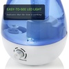 image:imageOvente Humidifier Ultrasonic Quiet Air Cool Pure Mist with 25 Liter Easy Fill amp Clean Water Tank Adjustable Moisture Level Compact Night Blue Light Portable for office Bedroom Nursery Blue HMD625BL