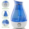 image:imageOvente Humidifier Ultrasonic Quiet Air Cool Pure Mist with 25 Liter Easy Fill amp Clean Water Tank Adjustable Moisture Level Compact Night Blue Light Portable for office Bedroom Nursery Blue HMD625BL