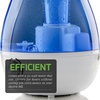 image:imageOvente Humidifier Ultrasonic Quiet Air Cool Pure Mist with 25 Liter Easy Fill amp Clean Water Tank Adjustable Moisture Level Compact Night Blue Light Portable for office Bedroom Nursery Blue HMD625BL