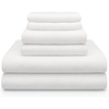 image:imageOVENTE 6 Piece Ultra Soft Bath Towels Set Coral Fleece White BTF01006W