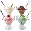 image:imageOVENTE 6oz Glass Dessert Bowls with Spoons Set of 4 Clear ICGBSS4
