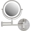 image:imageOVENTE 7 Wall Mounted Lighted Makeup Mirror Nickel Brushed MFW70BR1X10XNickel Brushed