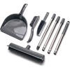 image:imageOVENTE Carpet Rake Rubber Broom with Squeegee Set Grey CT2504GY
