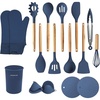 image:imageOVENTE Silicone Cooking Utensils Set 17pcs Heat Resistant Grey SPS17GBlue