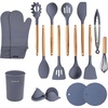 image:imageOVENTE Silicone Cooking Utensils Set 17pcs Heat Resistant Grey SPS17GGray