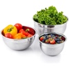image:imageOVENTE Stainless Steel Mixing Bowl Set of 3 with Lids Silver BM46333S5  35  and 15 Quarts