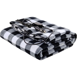 image:imageOVENTE 12V Electric Travel Blanket for Car SUV or RV Black Plaid BL4602BW