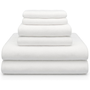 image:imageOVENTE 6 Piece Ultra Soft Bath Towels Set Coral Fleece White BTF01006W