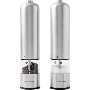 image:imageOVENTE Electric Salt amp Pepper Set Battery Operated Silver SPD112SSilver  SPD112S