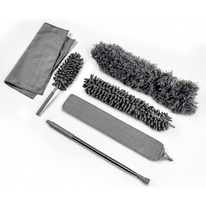 image:imageOVENTE Microfiber Duster Cleaning Set Extendable Handle Grey CTD1526GY