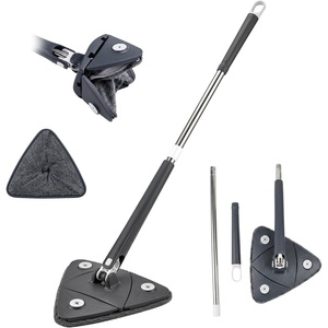 image:imageOVENTE Wall Cleaner Mop 360 Rotatable amp Adjustable Handle Grey CTM311GY