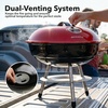 image:imageOVENTE 14Inch Portable Charcoal Grill Dual Venting System Red GQR0400BR