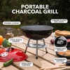 image:imageOVENTE 14Inch Portable Charcoal Grill Dual Venting System Red GQR0400BR