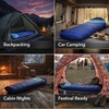 image:imageOVENTE Camping Sleeping Bag Lightweight Waterproof Blue SBHW001BL
