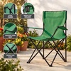 image:imageOVENTE Portable Camping Folding Chair HeavyDuty Steel Frame Green CHR001GChr001g  Green