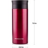 image:imageOvente Stainless Steel Vacuum Insulated Coffee Water Mug 12 oz Portable Double Wall Handheld Tumbler with Tea Infuser BPAFree Spill Proof Travel Friendly for Hot Cold Beverage Red MSA12R