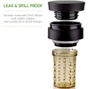image:imageOvente Stainless Steel Vacuum Insulated Coffee Water Mug 16 oz Portable Double Wall Handheld Tumbler with Tea Infuser BPAFree Spill Proof Travel Friendly for Hot Cold Beverage Gunmetal MSA16G