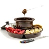 image:imageOvente Electric Fondue 1 Liter Melting Pot and Warmer Set with Lid Ceramic Removable Food Tray 4 Color Dipping Forks Perfect for Chocolate Caramel Cheese and More Brown CFC317BR