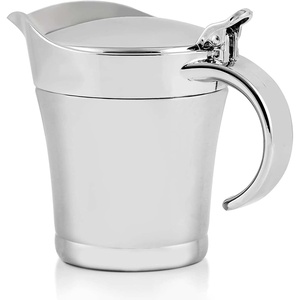 image:imageOVENTE Stainless Steel Gravy Boat with Hinged Lid 14Oz Silver GB4541SSilver
