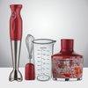 image:imageOVENTE Corded Hand Blender Set with Whisk Beaker and Chopper Red HS585R