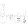 image:imageOVENTE Corded Hand Blender Set with Whisk Beaker and Chopper Red HS585R