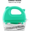 image:imageOVENTE Portable Electric Hand Mixer 5 Speed Mixing 150W Powerful Blender for Baking amp Cooking with 2 Stainless Steel Chrome Beater Attachments amp Snap Clear Case Compact Easy Storage Turquoise HM161TMixer  Turquoise