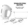 image:imageOVENTE Portable Electric Hand Mixer 5 Speed Mixing 150W Powerful Blender for Baking amp Cooking with 2 Stainless Steel Chrome Beater Attachments amp Snap Clear Case Compact Easy Storage Turquoise HM161TMixer  White