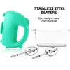 image:imageOVENTE Portable Electric Hand Mixer 5 Speed Mixing 150W Powerful Blender for Baking amp Cooking with 2 Stainless Steel Chrome Beater Attachments amp Snap Clear Case Compact Easy Storage Turquoise HM161TMixer  Turquoise