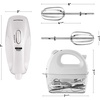image:imageOVENTE Portable Electric Hand Mixer 5 Speed Mixing 150W Powerful Blender for Baking amp Cooking with 2 Stainless Steel Chrome Beater Attachments amp Snap Clear Case Compact Easy Storage Turquoise HM161TMixer  White