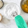 image:imageOVENTE Portable Electric Hand Mixer 5 Speed Mixing 150W Powerful Blender for Baking amp Cooking with 2 Stainless Steel Chrome Beater Attachments amp Snap Clear Case Compact Easy Storage Turquoise HM161TMixer  Turquoise