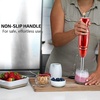 image:imageOvente 300W Electric Immersion Hand Blender 2Pack with Stainless Steel Blades Black amp Red HS560BR