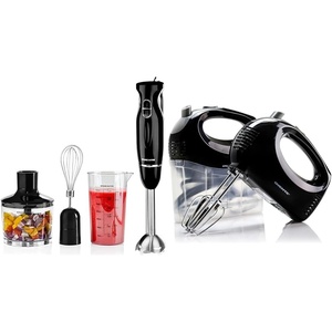 image:imageOVENTE Immersion Electric Hand Blender 300 Watt Power 2 Mix Speed amp Portable 5 Speed Mixing Electric Hand Mixer with Stainless Steel Whisk Beater Attachments amp Snap Storage Case